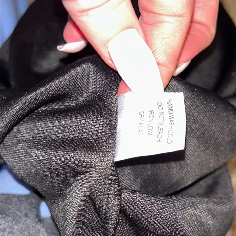 NEW Iris Elegant Black Glitter Dress knee length cowl neck spaghetti strap SZ M - Picture 11 of 11